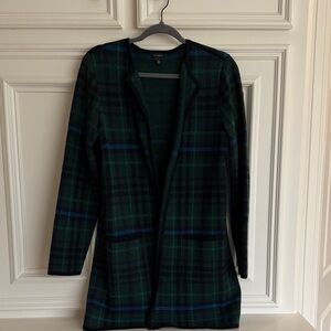 Talbots Green and Blue Plaid Cardigan